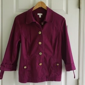 Purple Plum Charter Club 3/4 Sleeve Jacket